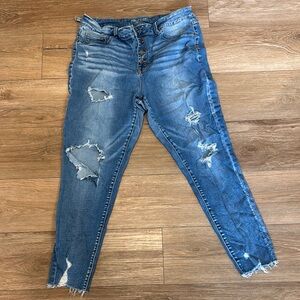 Maurices High-Rise Distressed Blue Women's Jeans